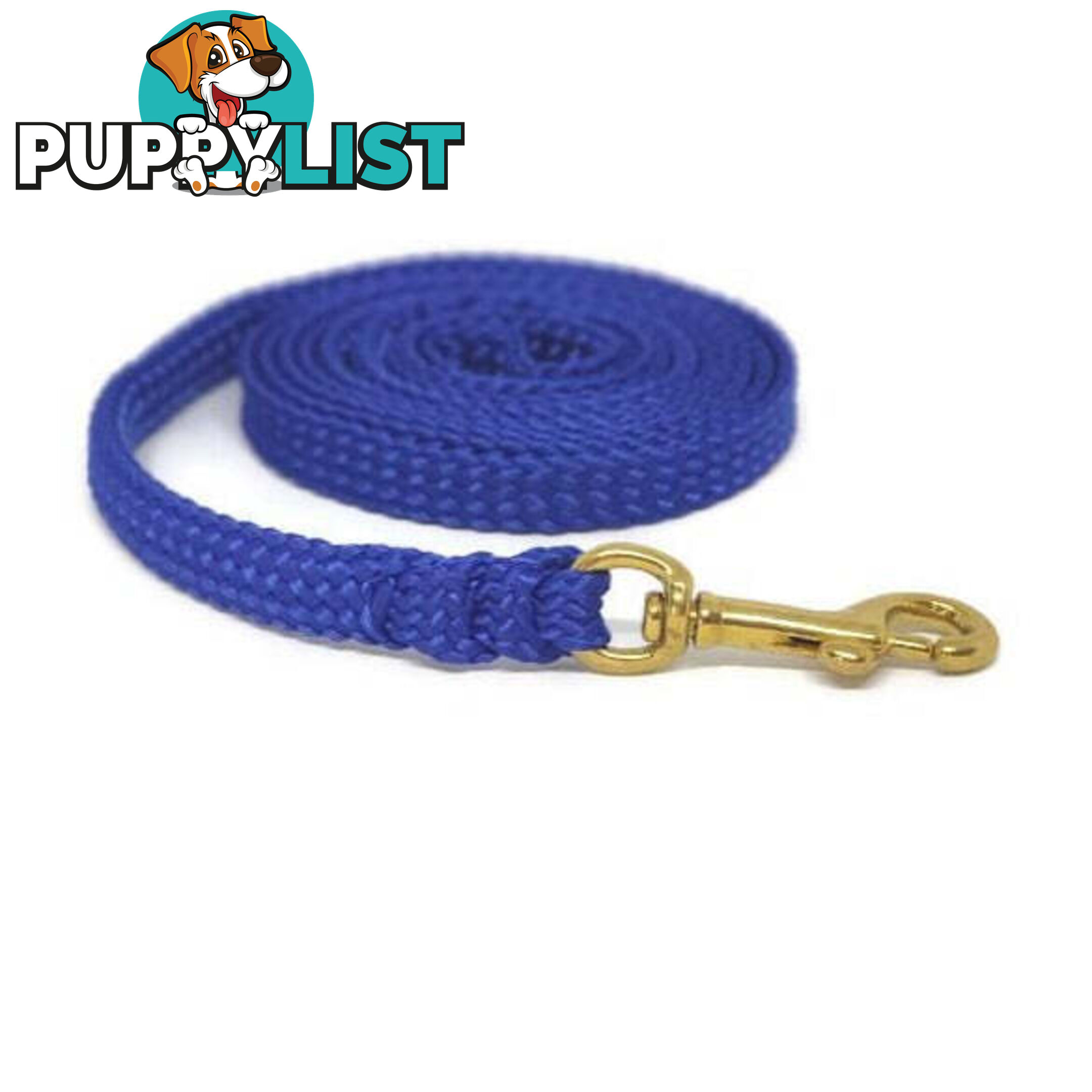 1.8m to 10m Long Dog Lead No Stitching Tough Yarnix 10mm Wide - YNXLD10-1.8-BL-BR