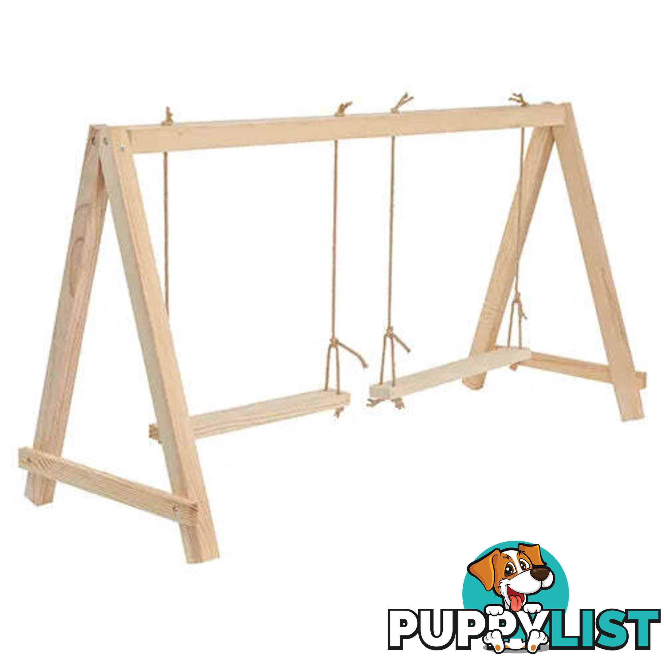CHICKEN PLAYGROUND - WOODEN DOUBLE SWING - BAINBRIDGE - BB-A8560