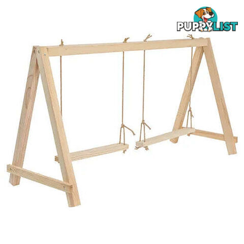 CHICKEN PLAYGROUND - WOODEN DOUBLE SWING - BAINBRIDGE - BB-A8560
