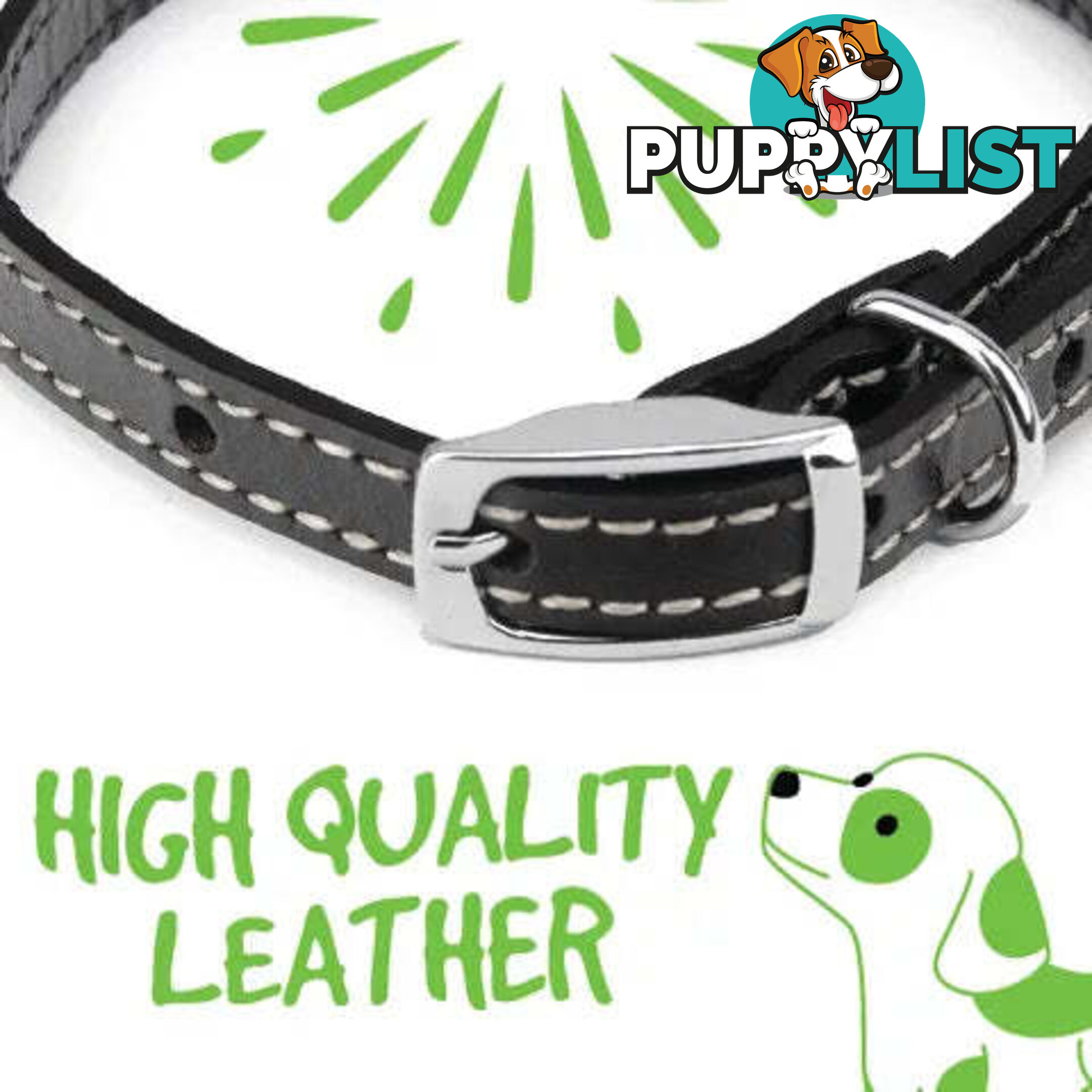LEATHER COLLARS - BAINBRIDGE - BB-A7022-BLK