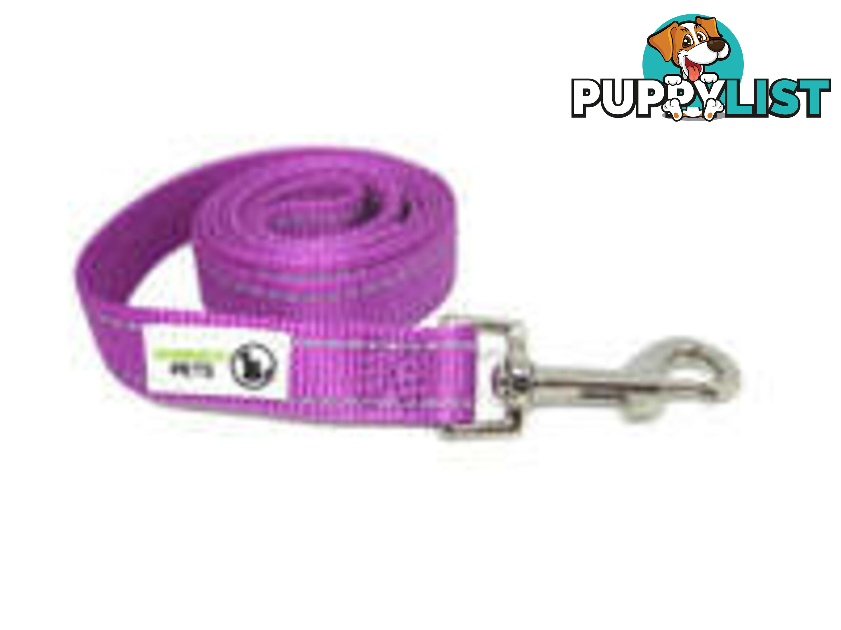 1.8m Nylon w/Reflective Stitching Dog Lead - Moondidley Pets - MDPLDREFBLK201.8