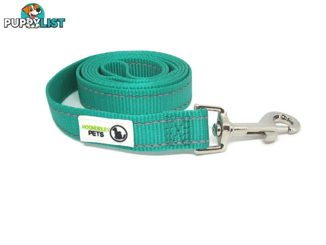 1.8m Nylon w/Reflective Stitching Dog Lead - Moondidley Pets - MDPLDREFBLK201.8