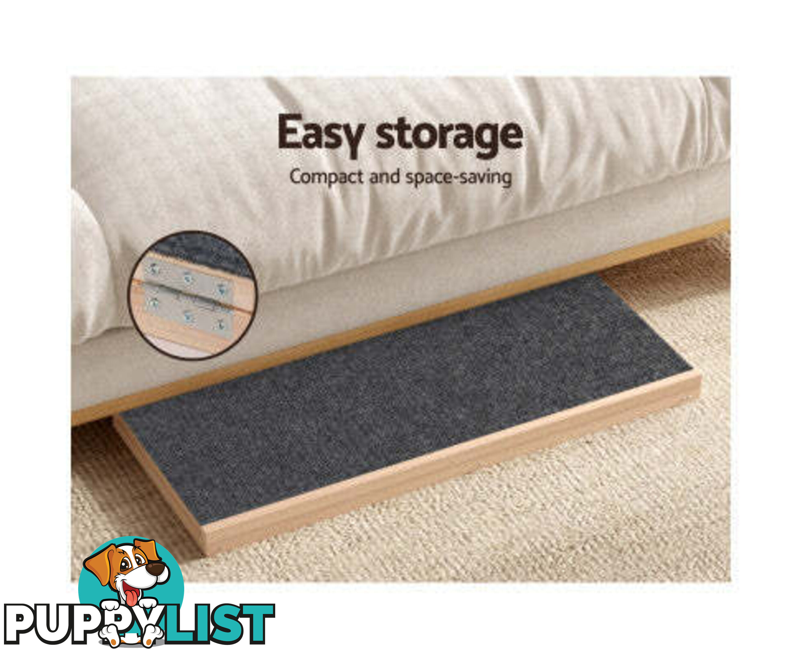 i.Pet Dog Ramp Adjustable Height for Bed, Sofa or Car Foldable - FDR-D-WOOD70-GR