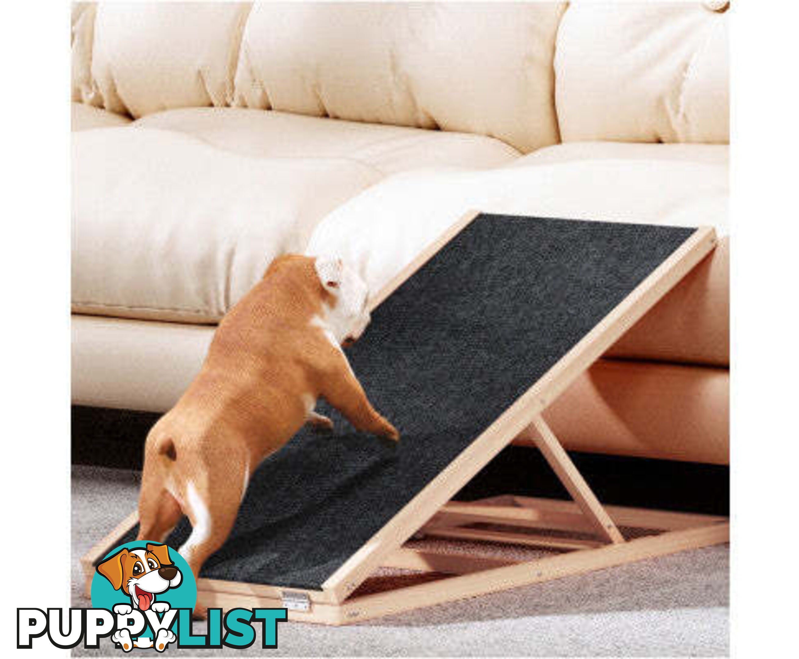 i.Pet Dog Ramp Adjustable Height for Bed, Sofa or Car Foldable - FDR-D-WOOD70-GR