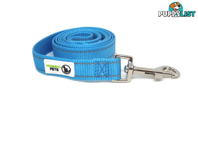 1.2m Nylon w/Reflective Stitching Dog Lead - Moondidley Pets - MDPLDREFBLK201.2