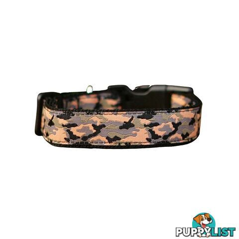 Camouflage Dog Collar - Hand Made by The Bark Side - TBSCAMSMLBLU