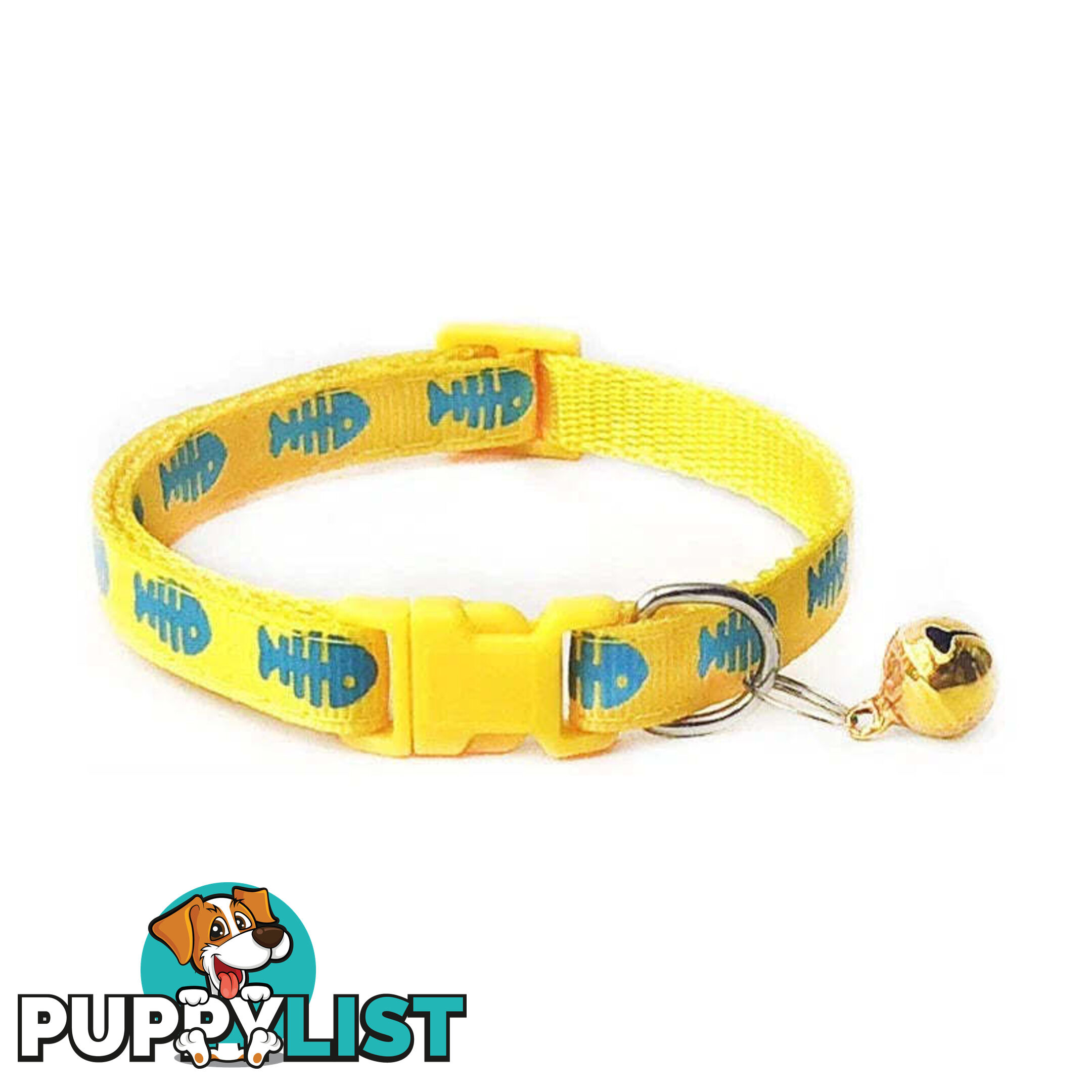 Fish Bone Cat Collar - Hand Made by The Bark Side - TBSFISBLK