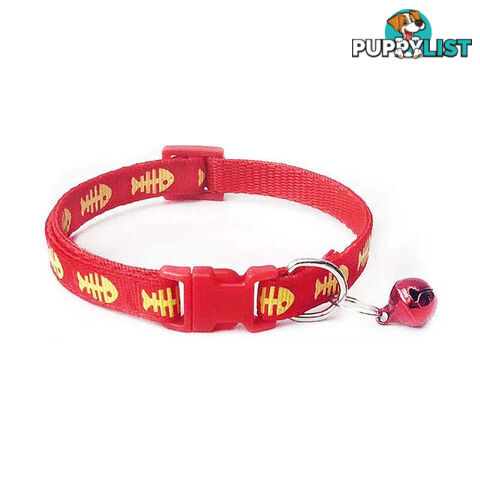Fish Bone Cat Collar - Hand Made by The Bark Side - TBSFISBLK