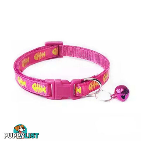 Fish Bone Cat Collar - Hand Made by The Bark Side - TBSFISBLK
