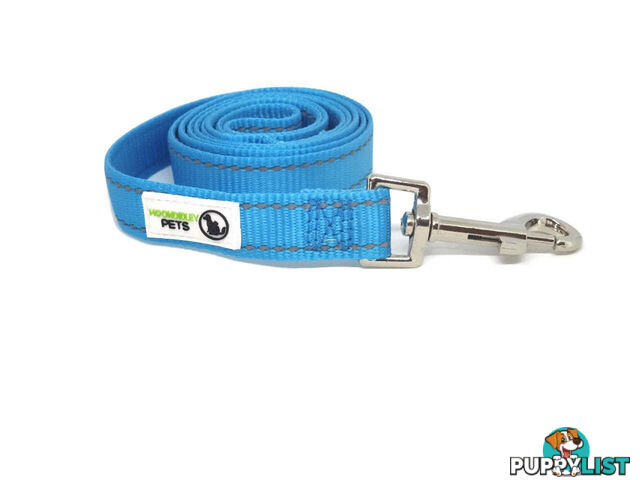 60cm Short Dog Lead Nyon w/Reflective Stitching - Moondidley Pets - MDPLDREFGRN2060