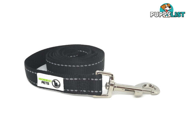60cm Short Dog Lead Nyon w/Reflective Stitching - Moondidley Pets - MDPLDREFGRN2060