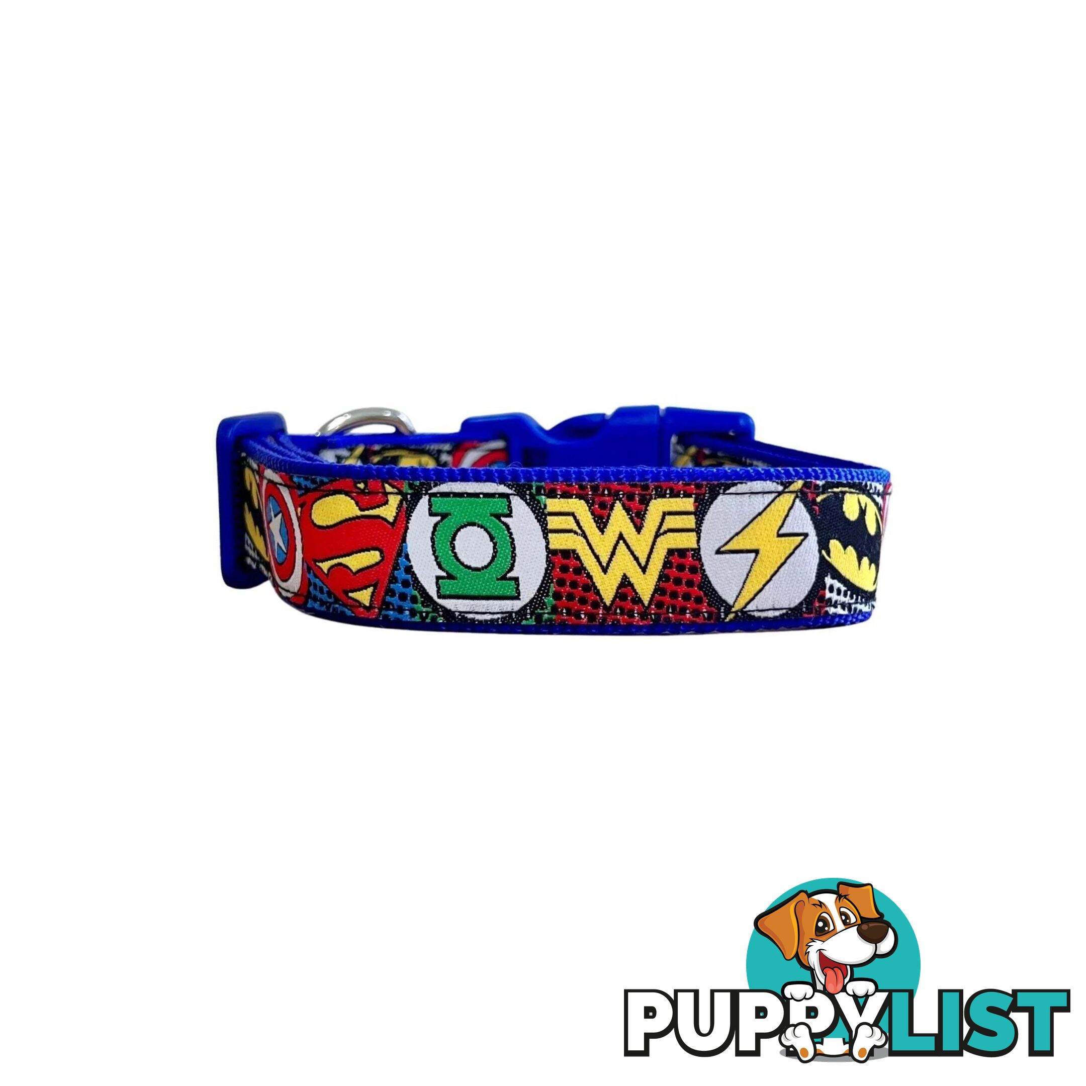 Superhero Dog Collar - Hand Made by The Bark Side - TBSHEROSMLRED