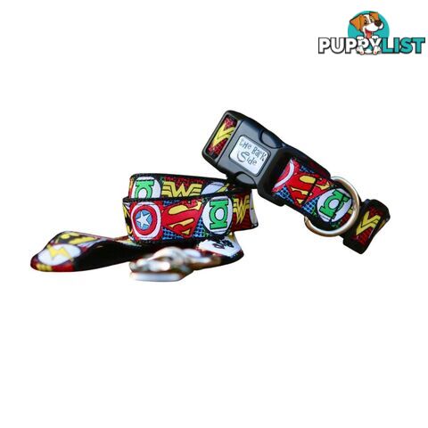 Superhero Dog Collar - Hand Made by The Bark Side - TBSHEROSMLRED