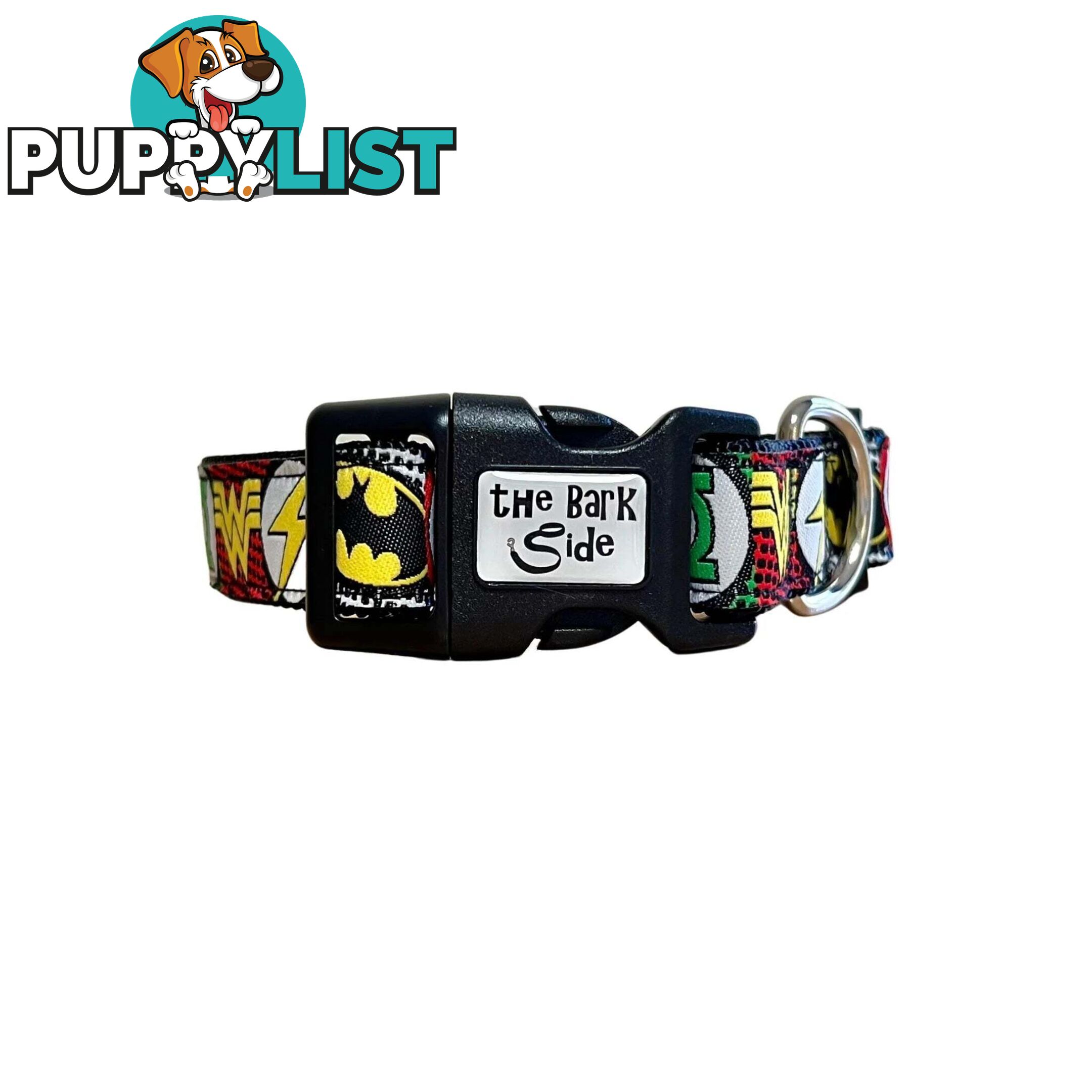 Superhero Dog Collar - Hand Made by The Bark Side - TBSHEROSMLRED