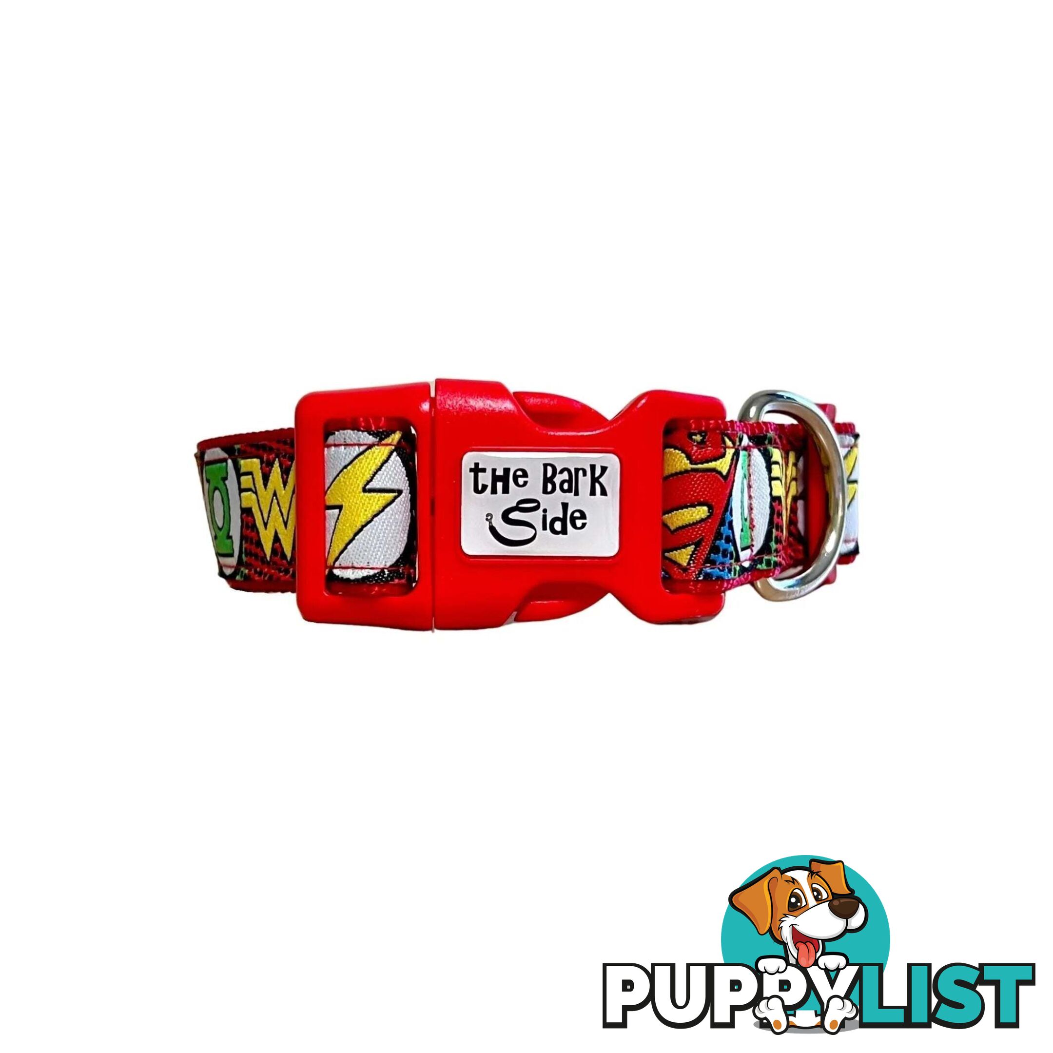 Superhero Dog Collar - Hand Made by The Bark Side - TBSHEROSMLRED