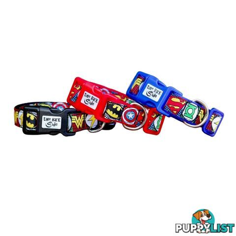 Superhero Dog Collar - Hand Made by The Bark Side - TBSHEROSMLRED