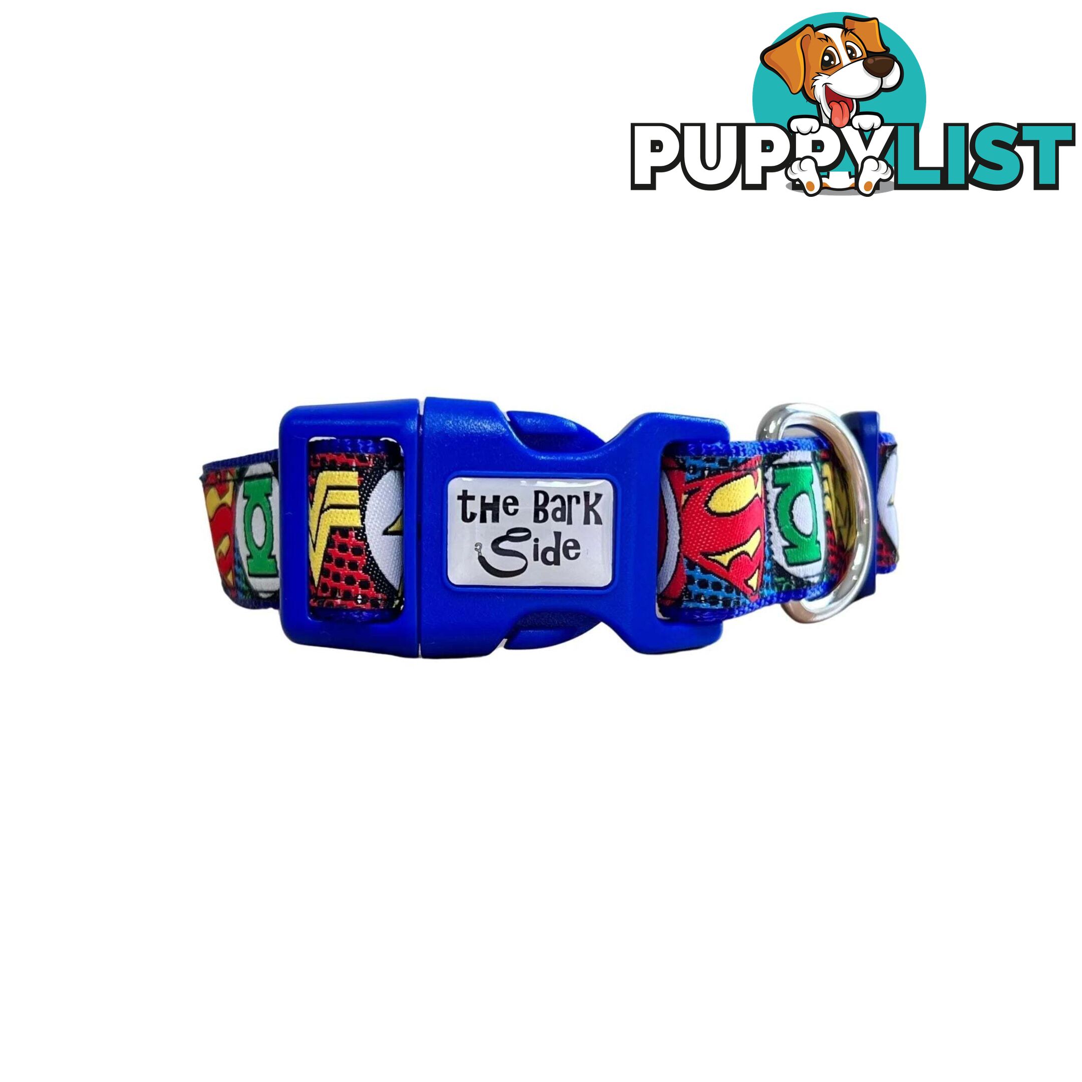 Superhero Dog Collar - Hand Made by The Bark Side - TBSHEROSMLRED