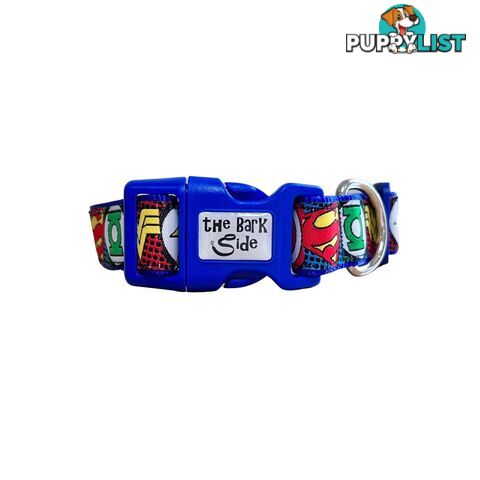 Superhero Dog Collar - Hand Made by The Bark Side - TBSHEROSMLRED