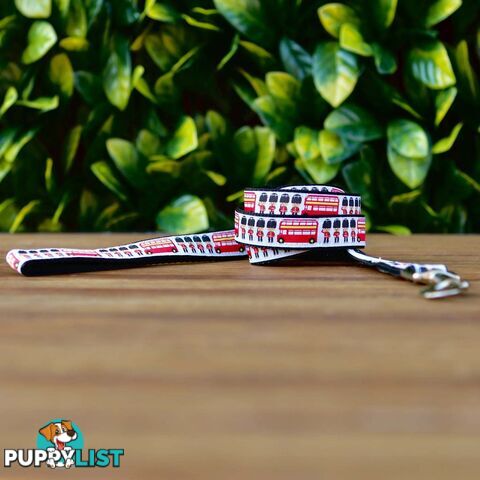 London Themed Dog Lead / Dog Leash - Hand Made by The Bark Side - TBSLDLONBLK201.5
