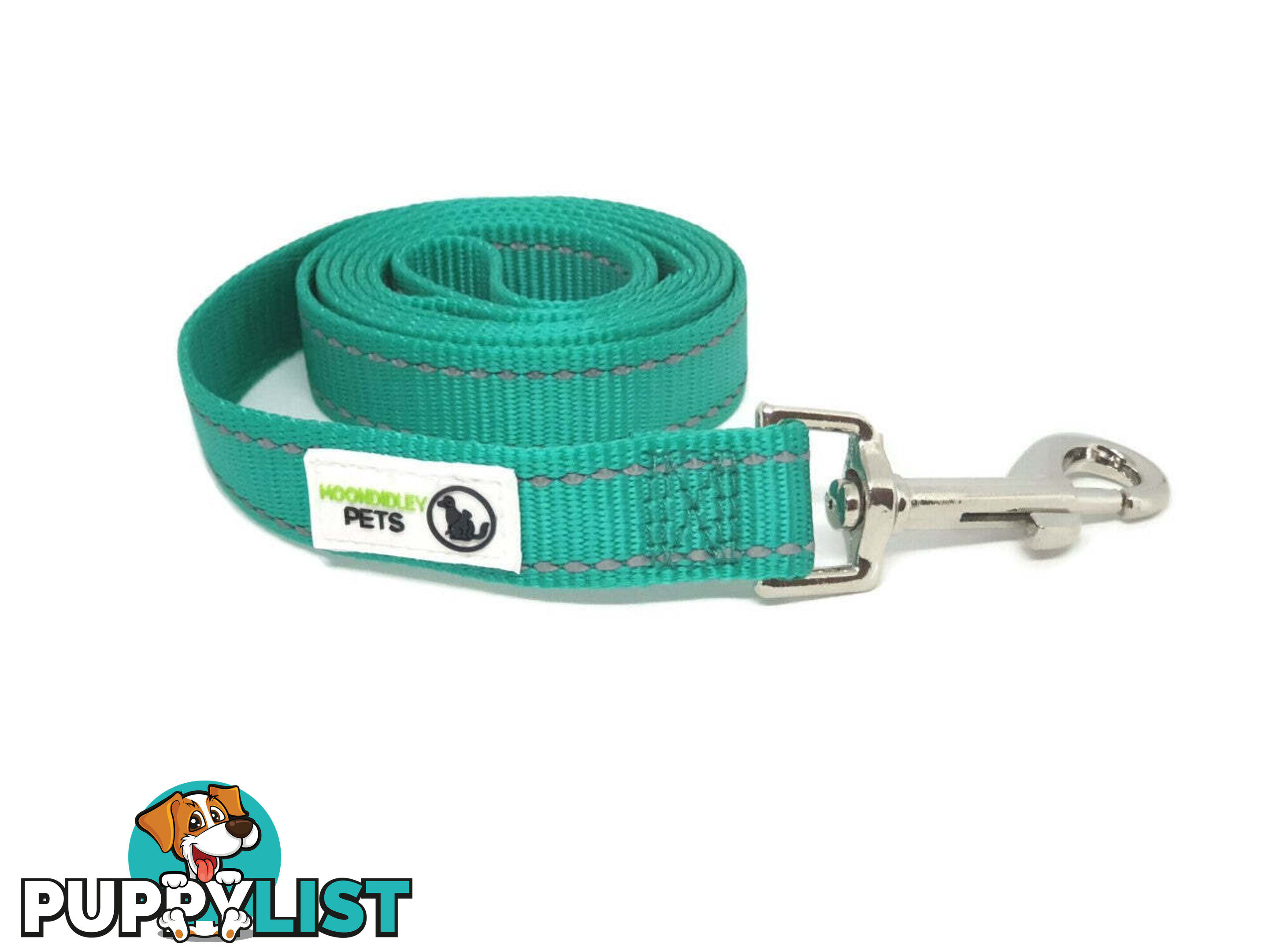 1.2m Nylon w/Reflective Stitching Dog Lead - Moondidley Pets - MDPLDREFLBLU201.2
