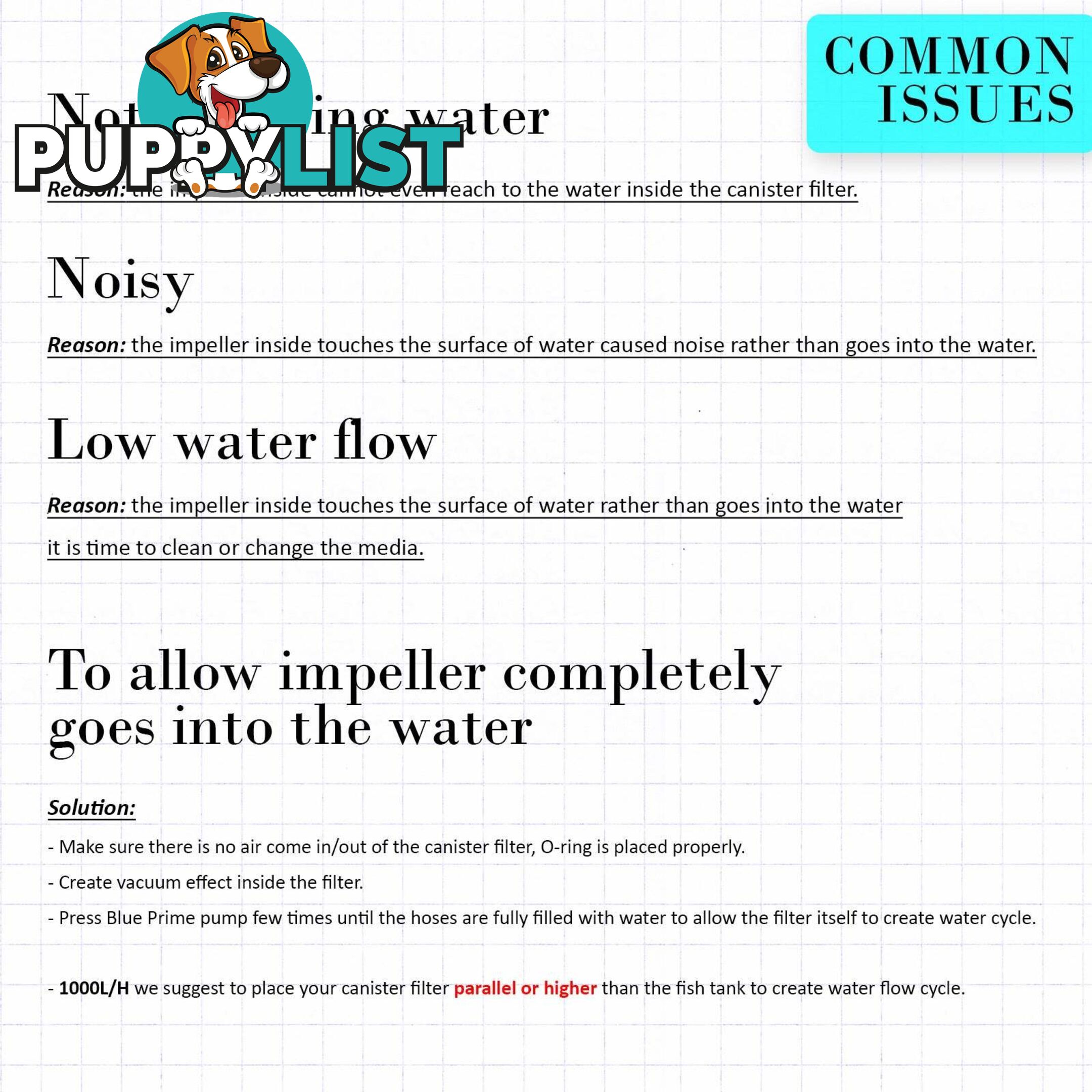 Aquarium External Canister Filter 1000L/H - V274-AQ-HW504