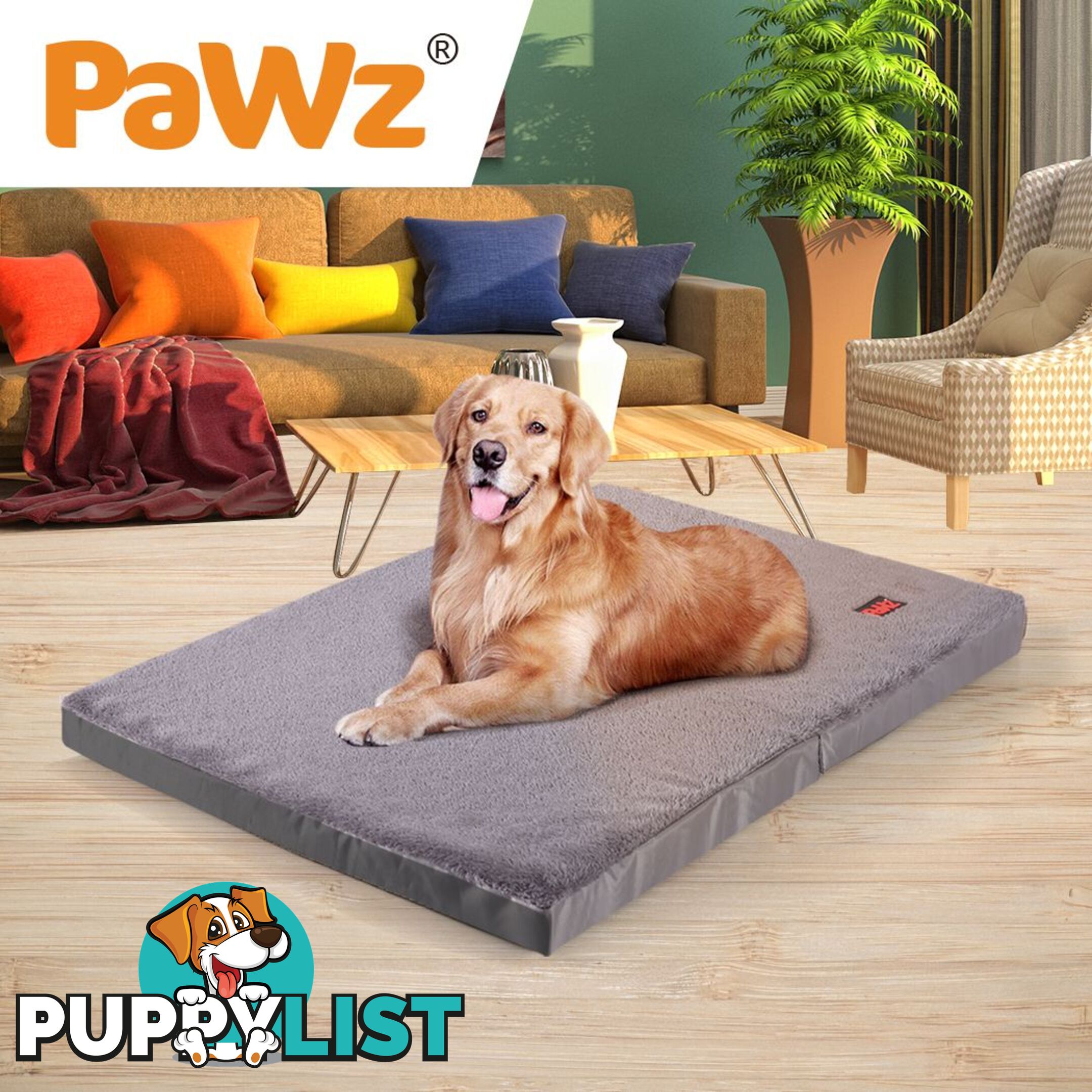Pet Bed Foldable Dog Puppy Beds Cushion Pad Pads Soft Plush Black PaWz - WB-JC1045-XL-BK