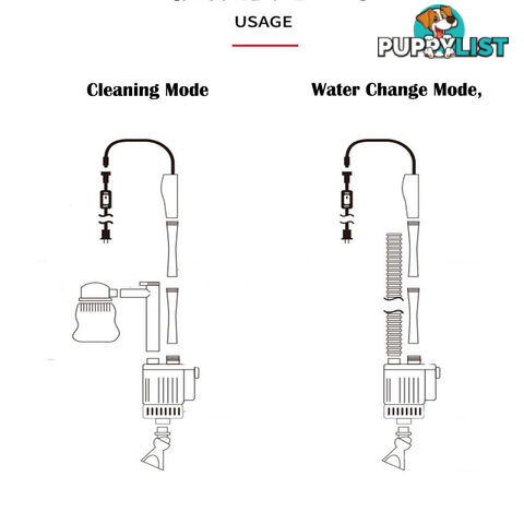Aquarium Electric Siphon Pump Vacuum Cleaner Fish Tank Clean Water Change Gravel - V201-HLYG001-BLACK