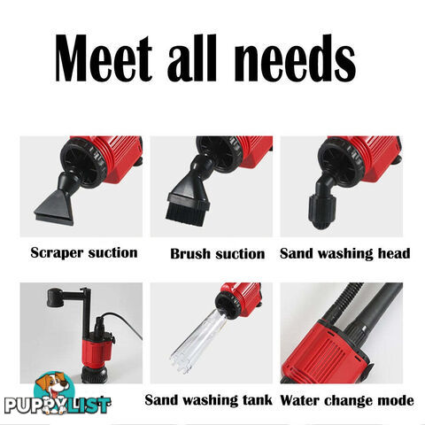 Aquarium Electric Siphon Pump Vacuum Cleaner Fish Tank Clean Water Change Gravel - V201-HLYG001-BLACK