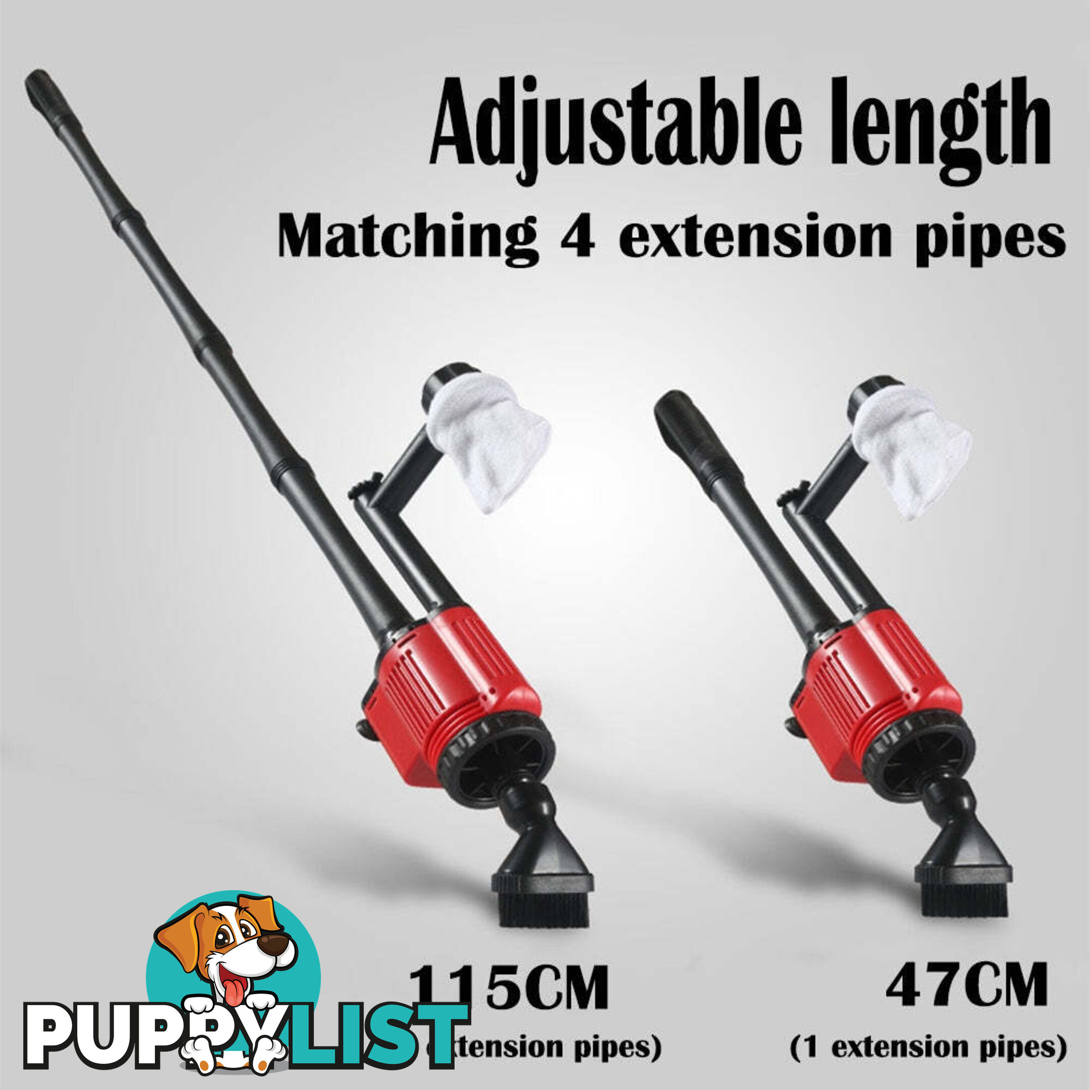 Aquarium Electric Siphon Pump Vacuum Cleaner Fish Tank Clean Water Change Gravel - V201-HLYG001-BLACK