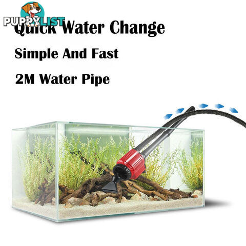 Aquarium Electric Siphon Pump Vacuum Cleaner Fish Tank Clean Water Change Gravel - V201-HLYG001-BLACK