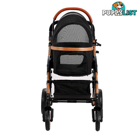 i.Pet Pet Stroller Dog Pram Large Cat Carrier Travel Foldable Pushchair 4 Wheels - PET-STROLLER-110-BK
