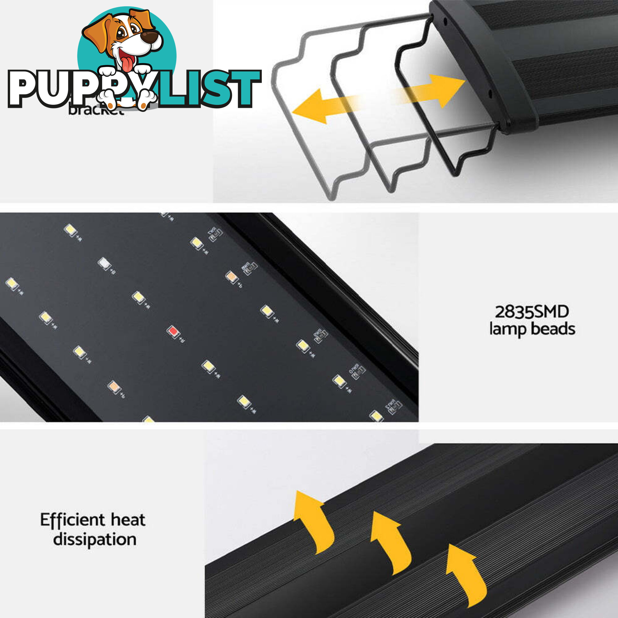 i.Pet Aquarium Light Full Spectrum 90CM Aqua Plant Fish Tank Lamp - AQUAR-LT-90-BK