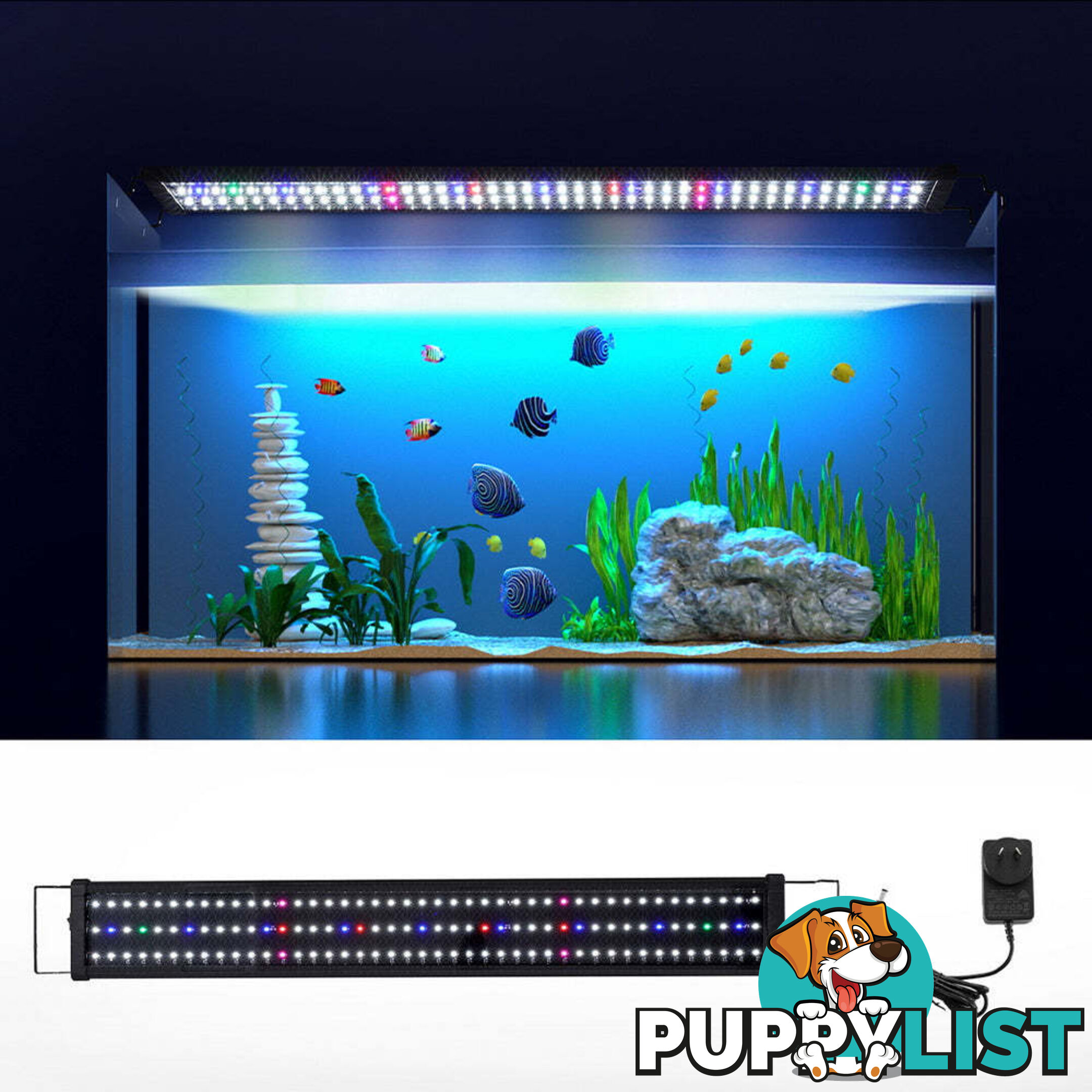 i.Pet Aquarium Light Full Spectrum 90CM Aqua Plant Fish Tank Lamp - AQUAR-LT-90-BK