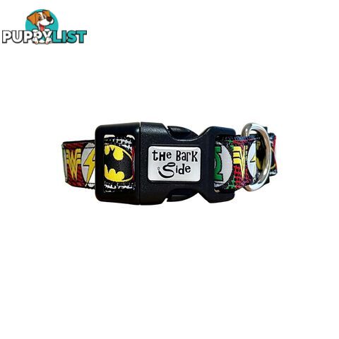 Superhero Dog Collar - Hand Made by The Bark Side - TBSHEROXSBLU