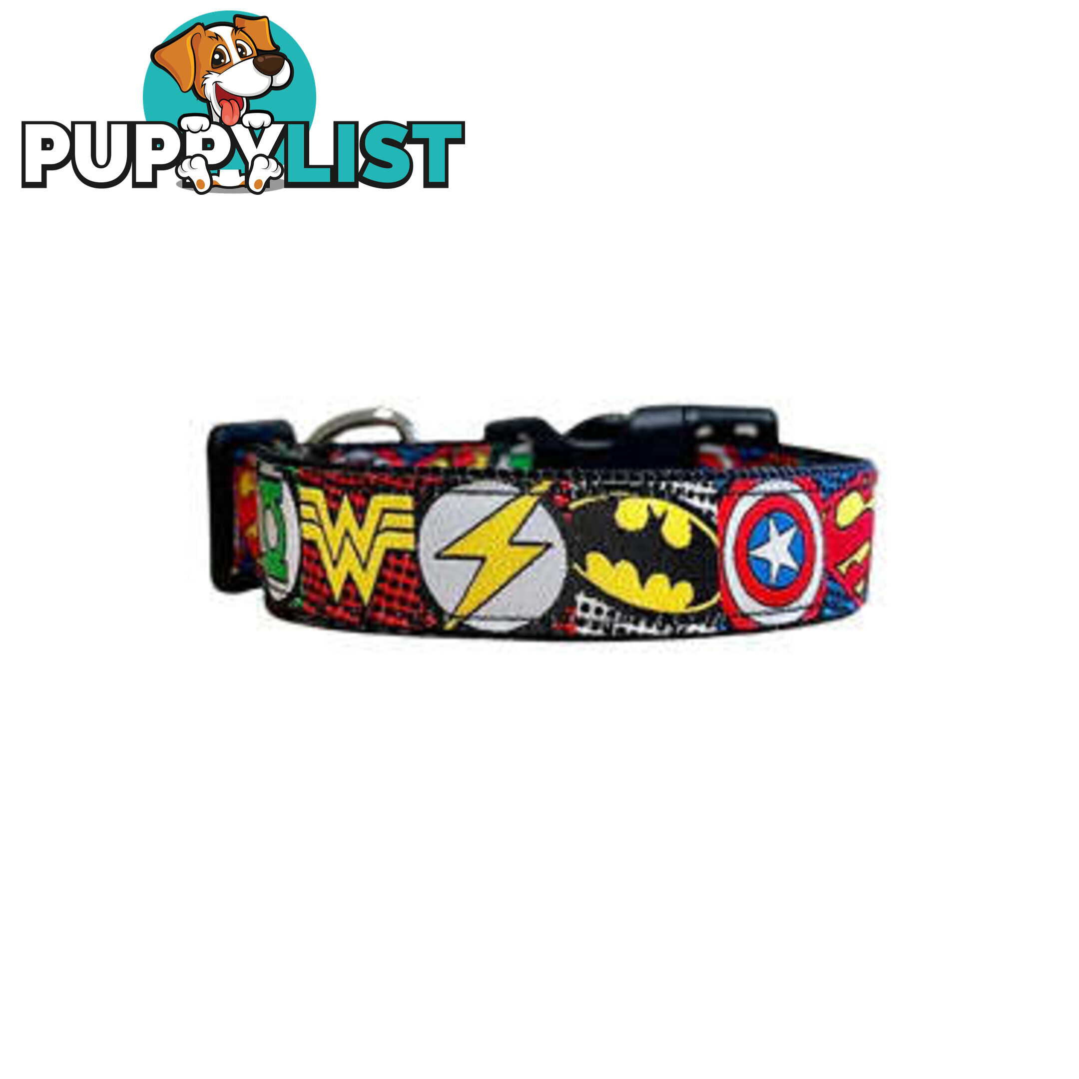 Superhero Dog Collar - Hand Made by The Bark Side - TBSHEROXSBLU