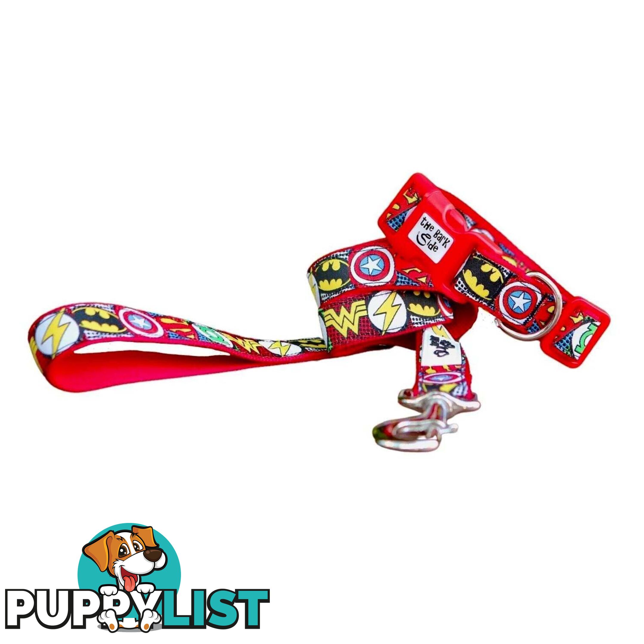 Superhero Dog Collar - Hand Made by The Bark Side - TBSHEROXSBLU