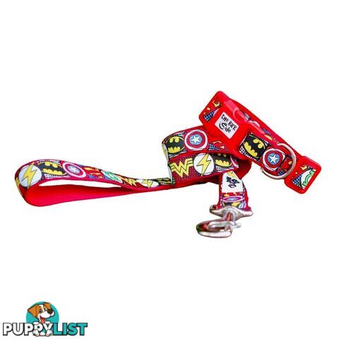 Superhero Dog Collar - Hand Made by The Bark Side - TBSHEROXSBLU