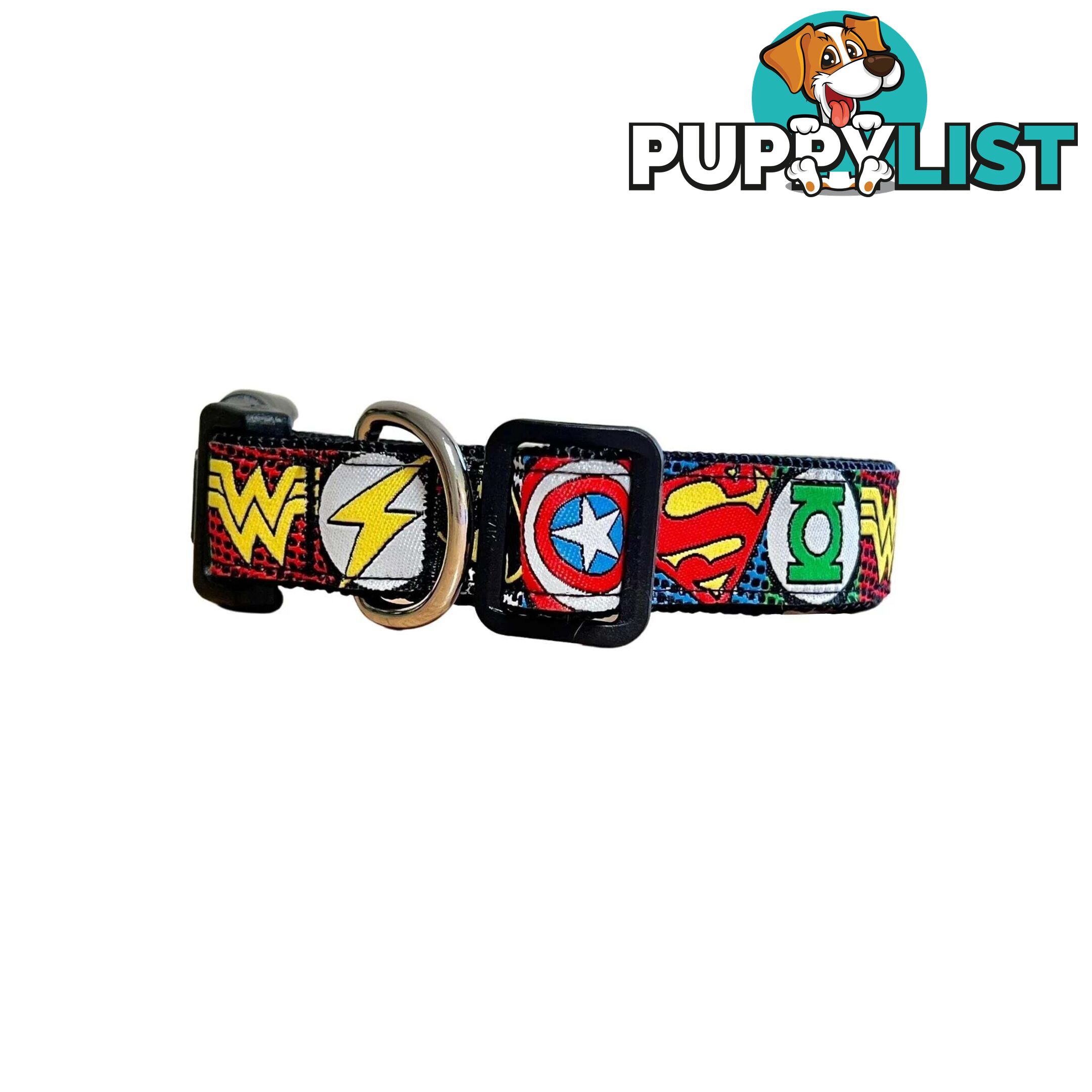 Superhero Dog Collar - Hand Made by The Bark Side - TBSHEROXSBLU