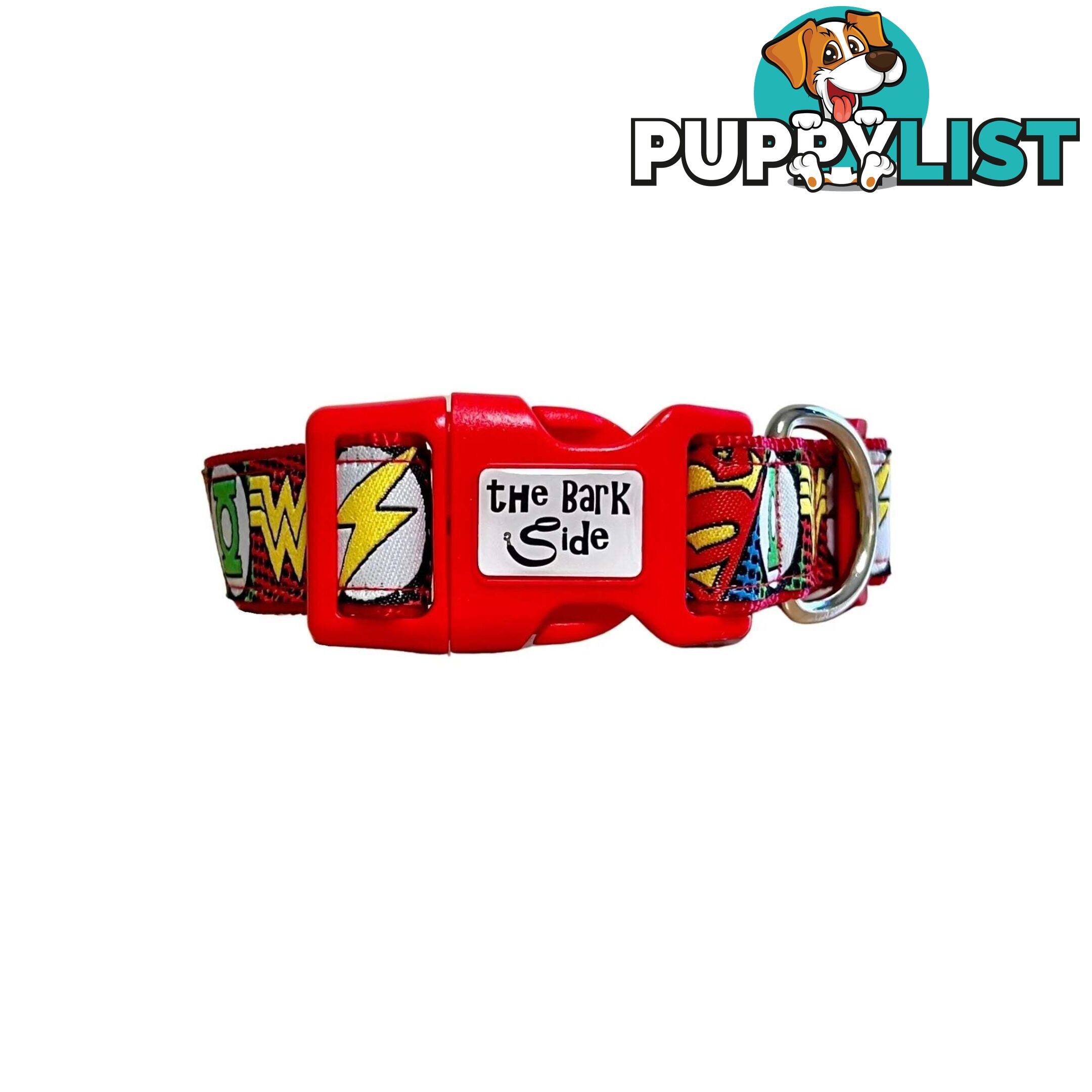 Superhero Dog Collar - Hand Made by The Bark Side - TBSHEROXSBLU