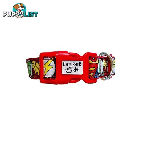 Superhero Dog Collar - Hand Made by The Bark Side - TBSHEROXSBLU