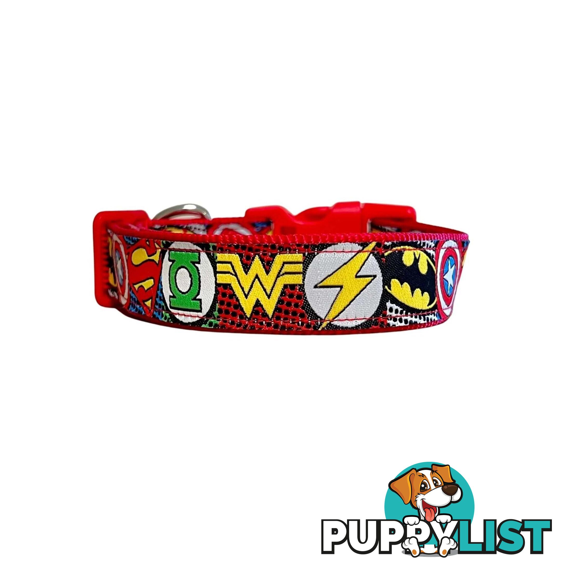 Superhero Dog Collar - Hand Made by The Bark Side - TBSHEROXSBLU