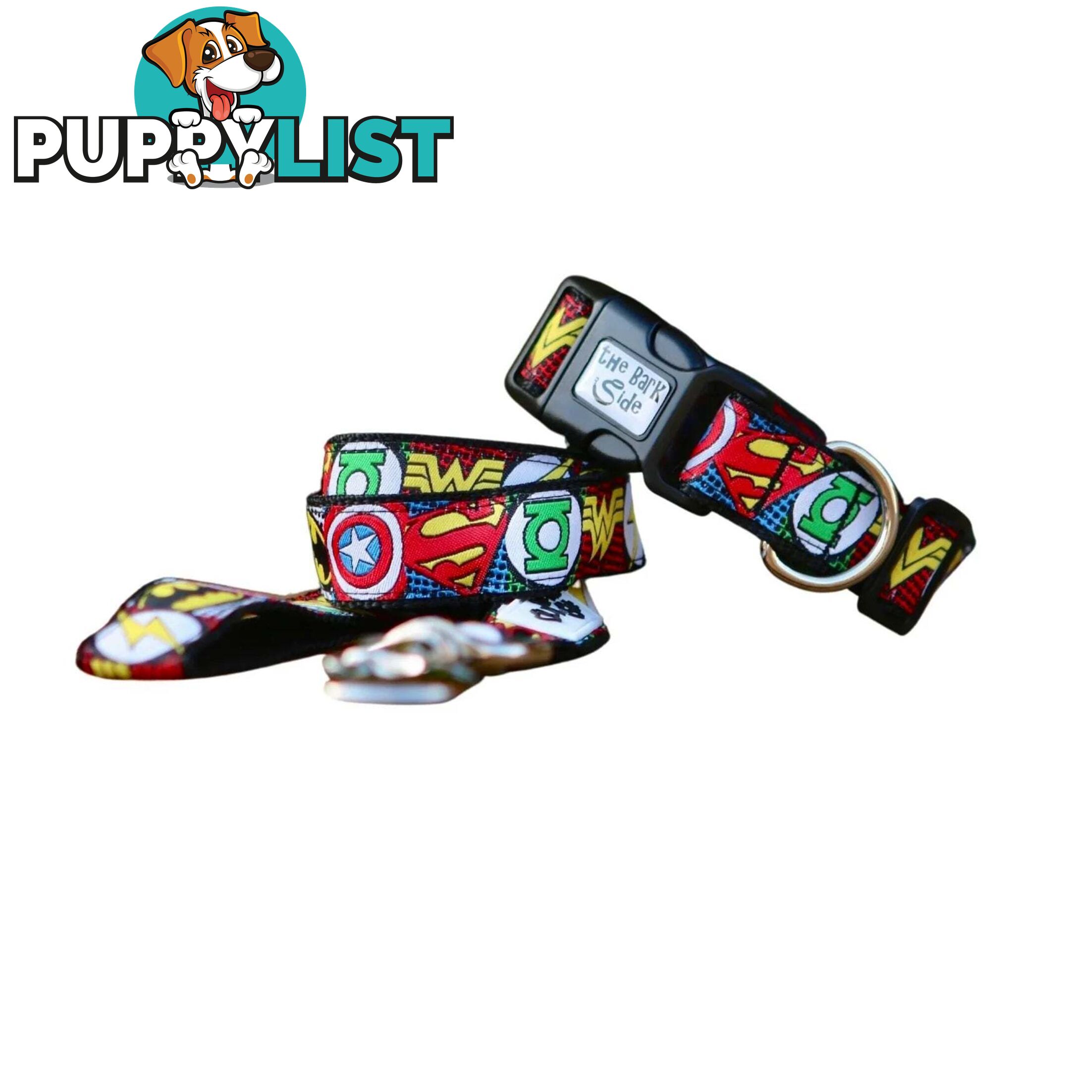 Superhero Dog Collar - Hand Made by The Bark Side - TBSHEROXSBLU