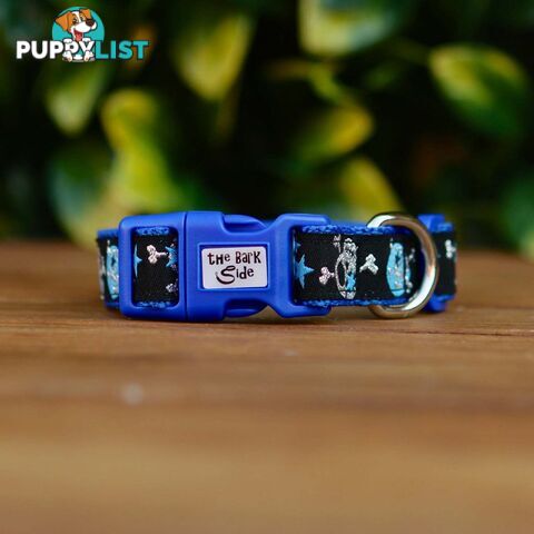 Skulls & Stars Dog Collar - Hand Made by The Bark Side - TBSSKUSMLPNK