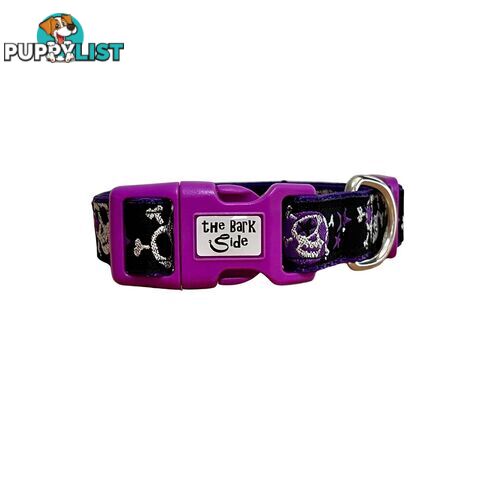Skulls & Stars Dog Collar - Hand Made by The Bark Side - TBSSKUSMLPNK