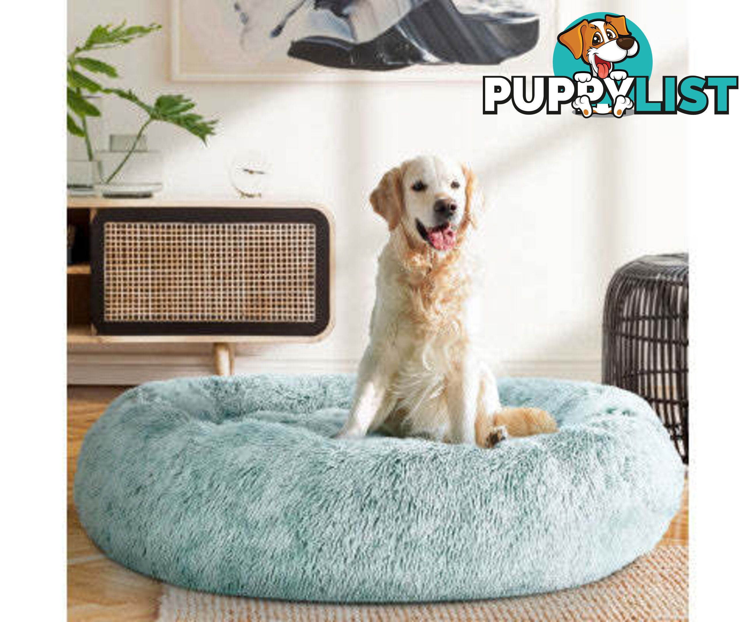 Pet Bed Dog Cat Calming Bed Sleeping Comfy Washable - PET-BED-D110-WHBR