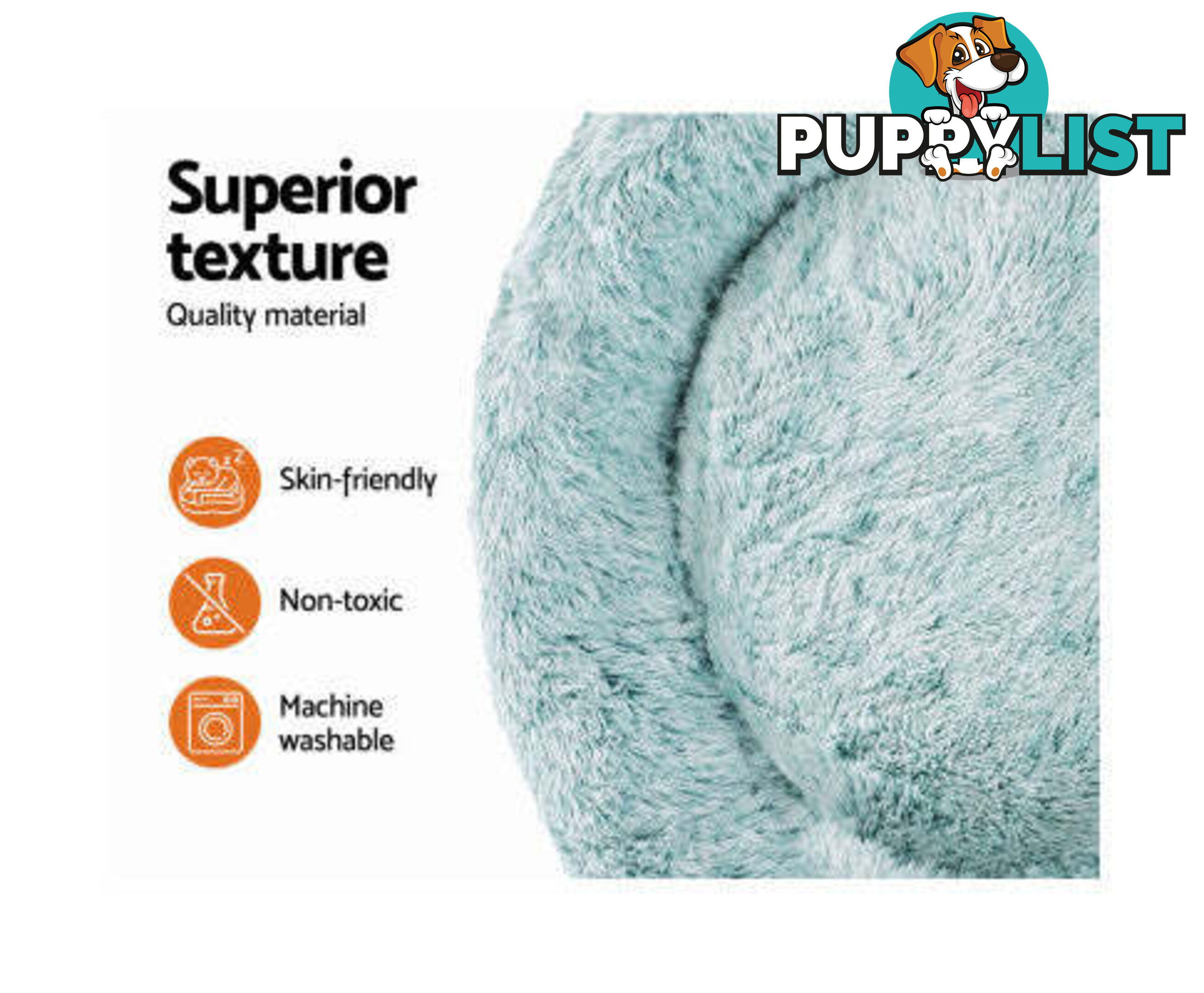 Pet Bed Dog Cat Calming Bed Sleeping Comfy Washable - PET-BED-D110-WHBR