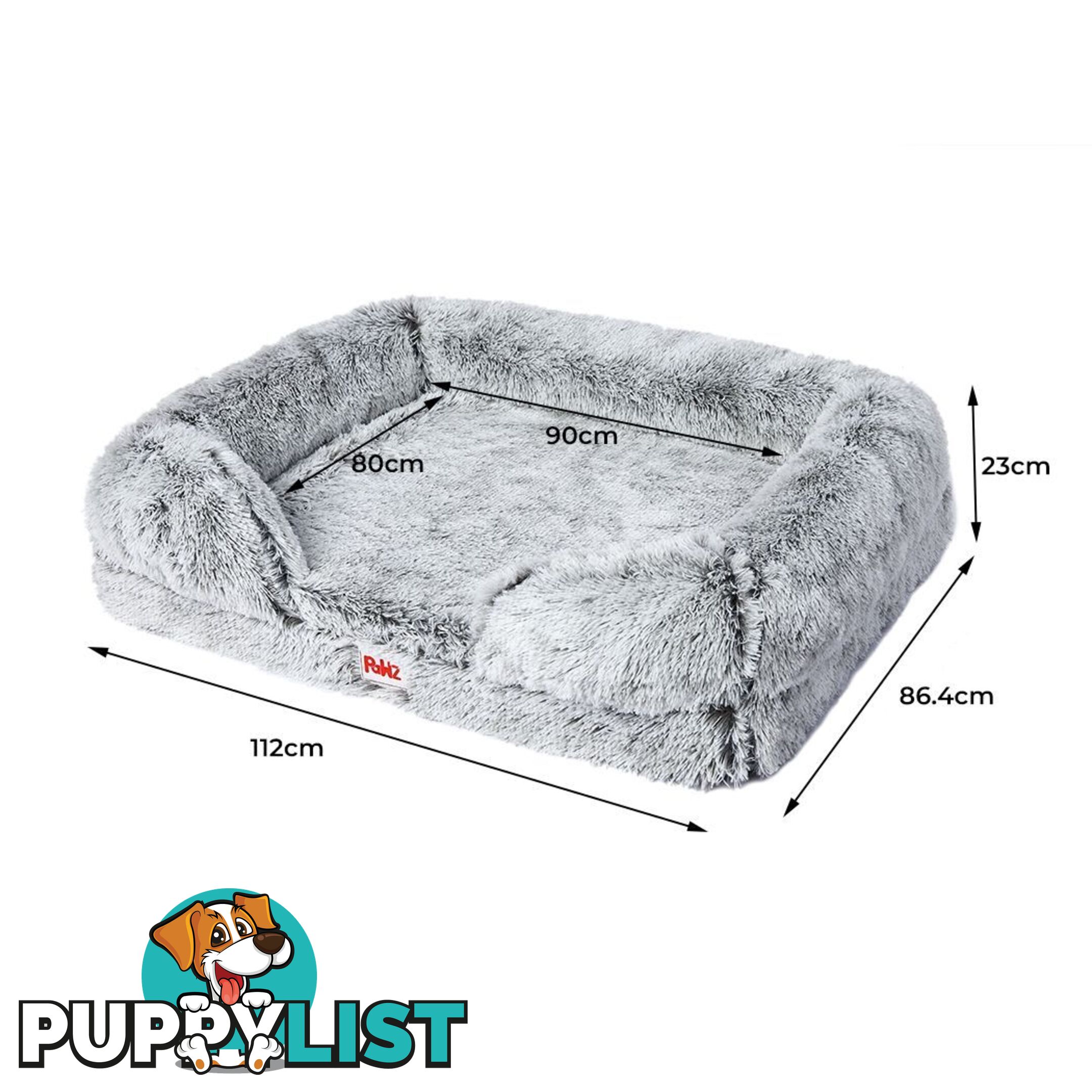 PaWz Pet Bed Orthopedic Sofa Dog Beds Bedding Soft Warm Mat Mattress Cushion - WB-PT1048-L-GY
