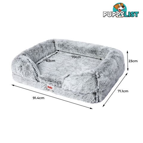 PaWz Pet Bed Orthopedic Sofa Dog Beds Bedding Soft Warm Mat Mattress Cushion - WB-PT1048-L-GY