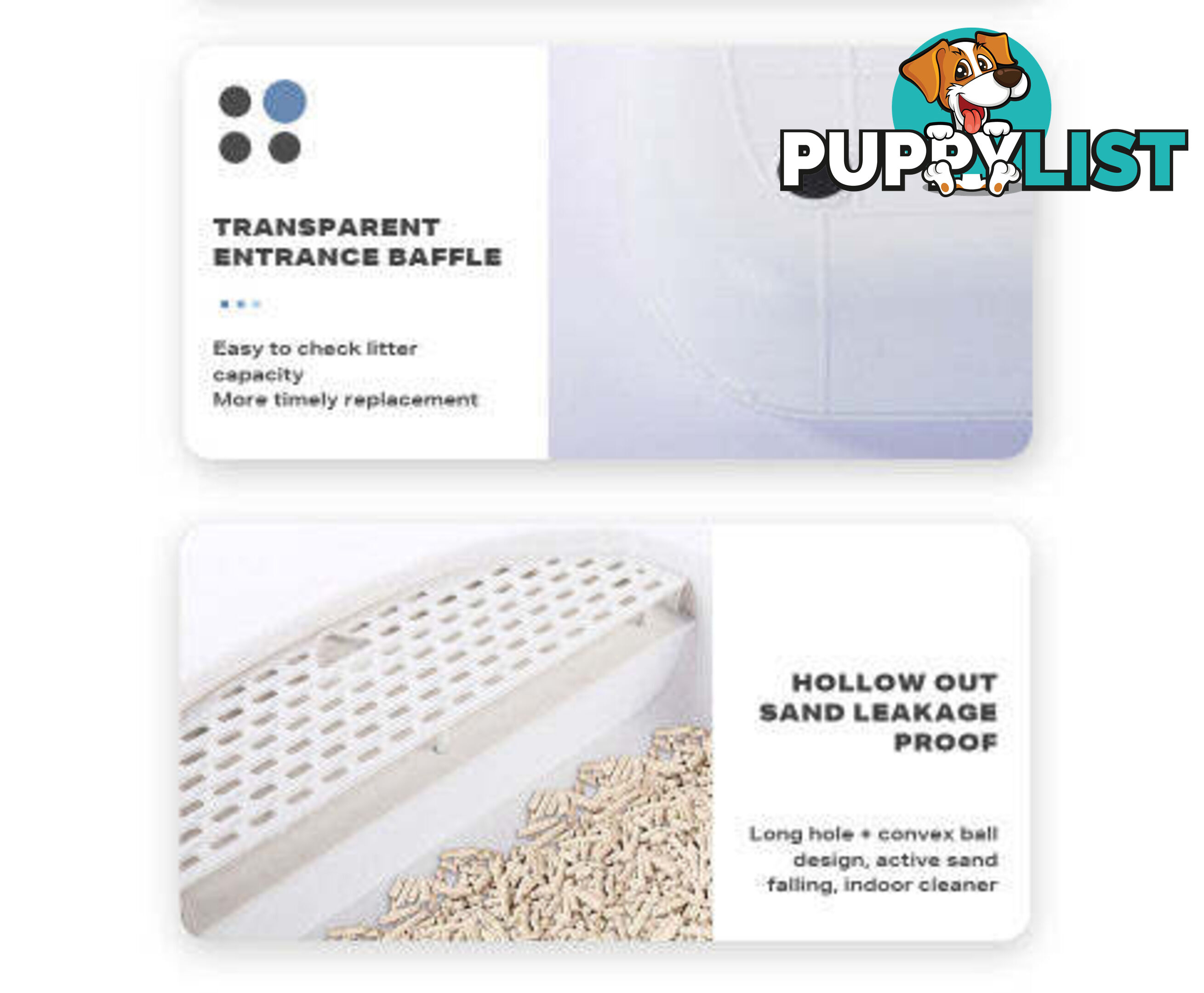 Large Foldable Plastic Cat Litter Box - Easy Cleaning - V488-PCFCB-BU