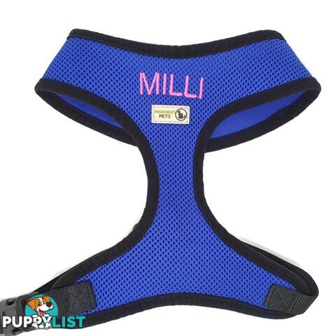 Doggie ID Harness Soft Air Mesh Personalised Embroidered - GC-HAR-ID-GRN-L
